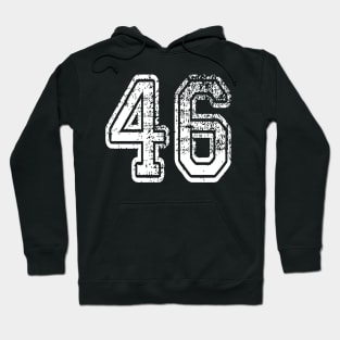 Number 46 Grungy in white Hoodie